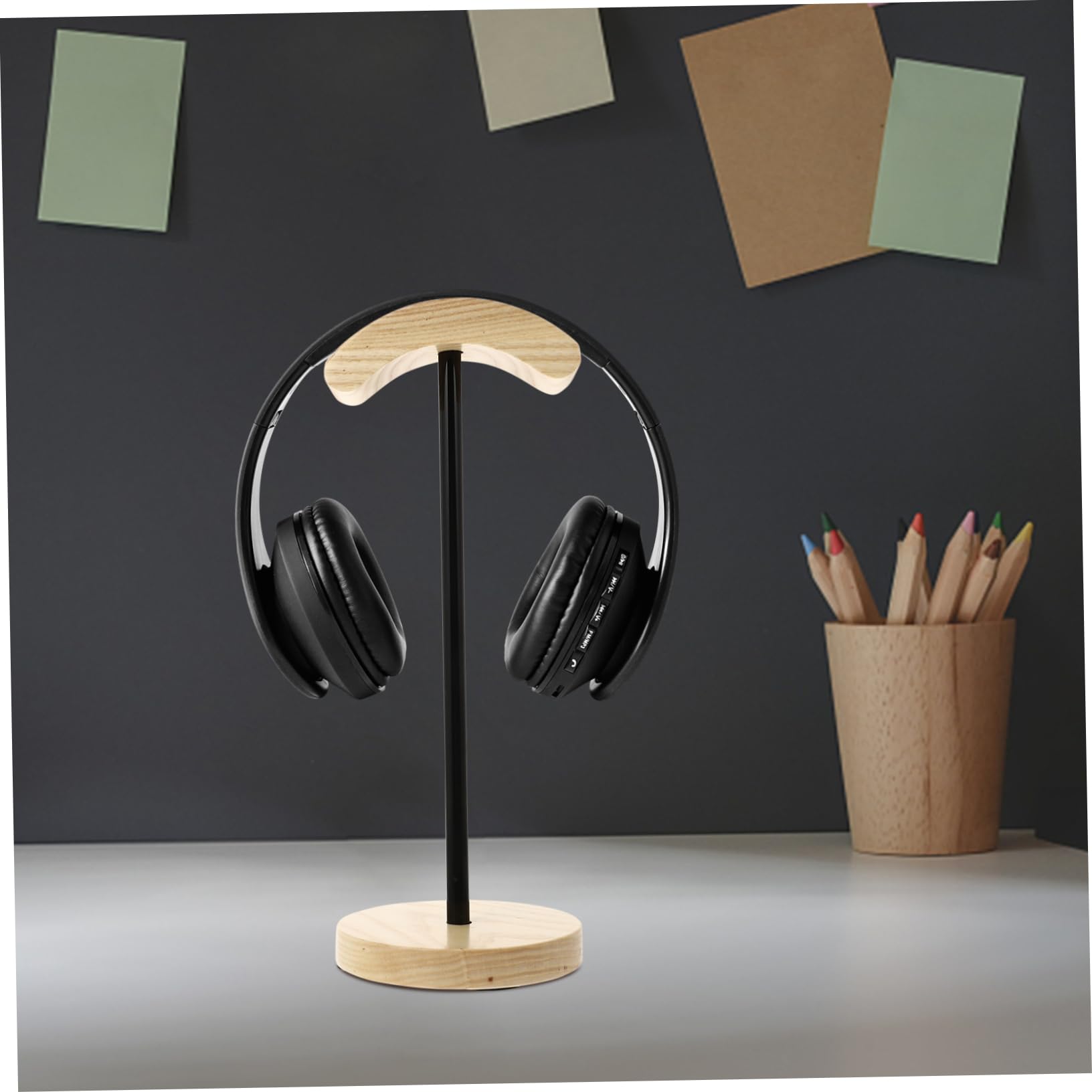 Premium Wooden Headphone Stand Holder - Universal Hanging Organizer for Gaming Headsets, Earphones & Audio Accessories - Perfect for Home, Office & Gaming Setup