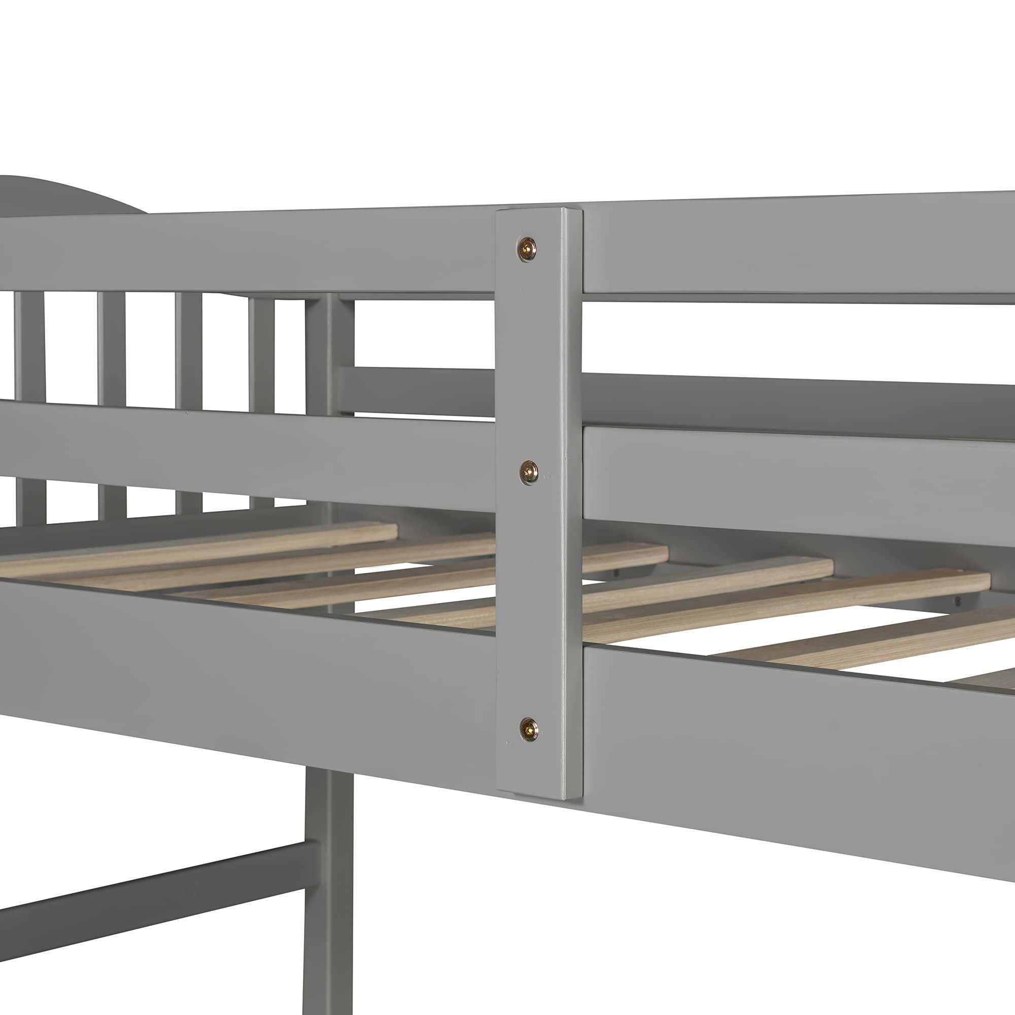 Twin Loft Bed with Desk & Storage - Wooden Bunk Bed with Cabinet, Shelves & Drawers for Kids, Teens & Adults - Easy Assembly (Gray) | Perfect for Small Spaces, Dorm Rooms & Home Offices