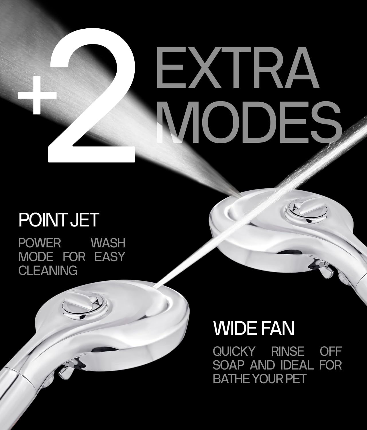 LOKBY High Pressure 10-Settings Shower Head with Handheld Set - Detachable High Flow Showerhead with 2 Power Wash Modes - 59