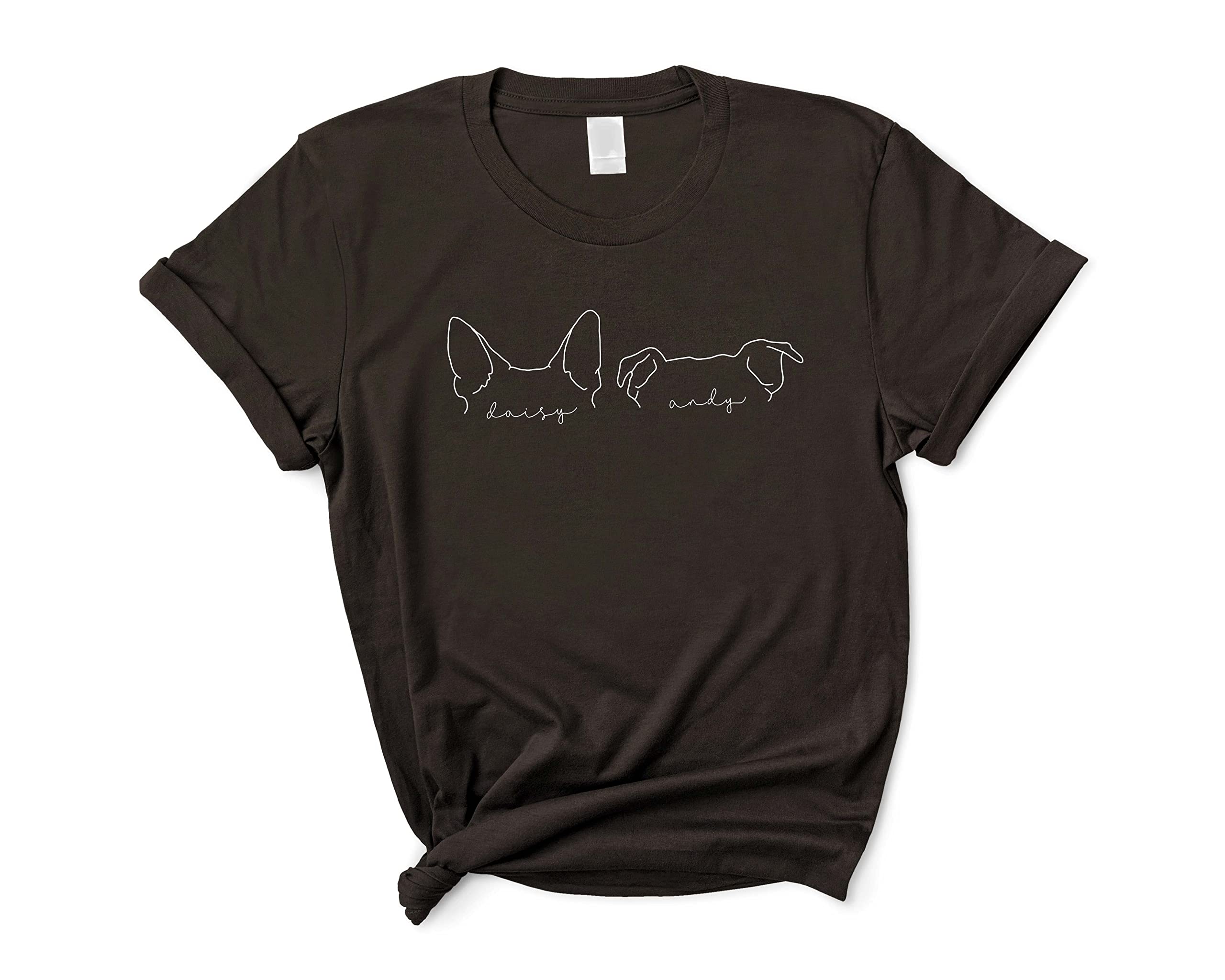 Custom Dog Ears T-Shirt with Personalized Dog Name - Cute Dog Mom Apparel for Pet Lovers | Perfect for Dog Walks, Pet Parties & Matching Outfits