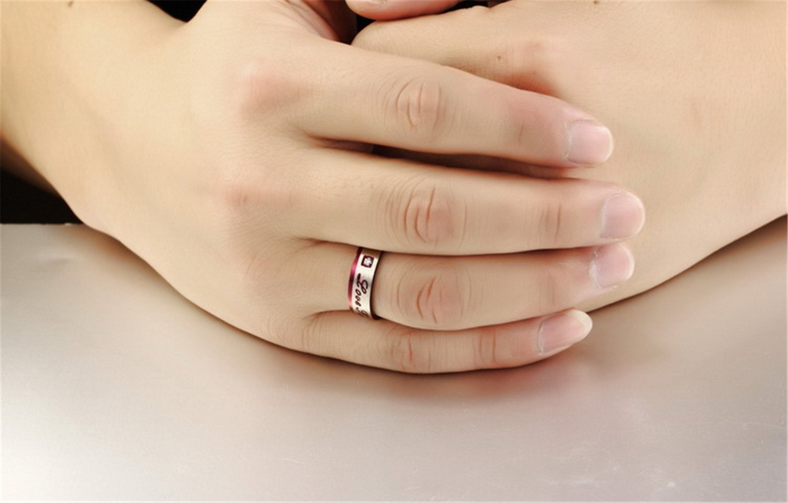 Unique Purple Titanium Stainless Steel Couple Rings for Men & Women - CZ Inlay Engagement Wedding Promise Bands | Perfect for Anniversaries, Valentine's Day Gifts & Romantic Proposals