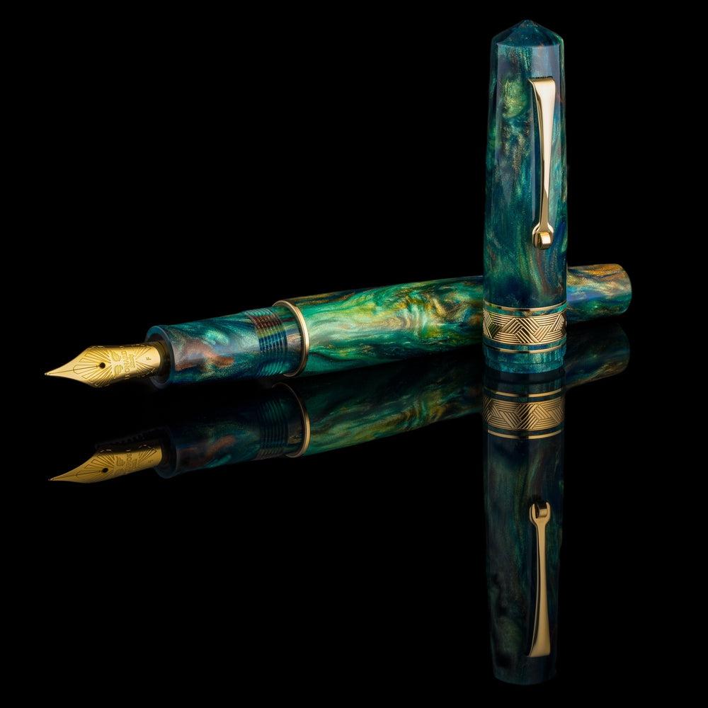 Leonardo × @micahfinds Revival Copper Patina Fountain Pen - Elegant Writing Instrument for Calligraphy, Journaling & Gift Giving