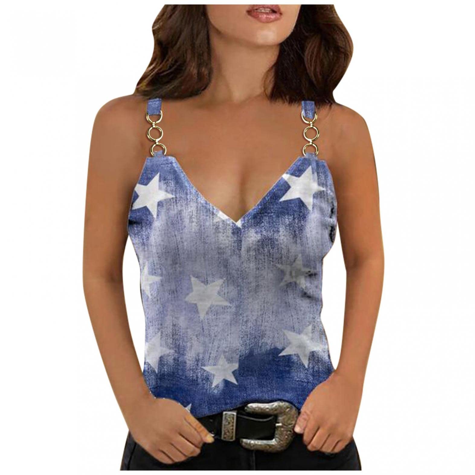KAMEMIR Women's Tank Tops - Sexy Sleeveless Graphic Cami Tee for Workout & Casual Wear | Gym, Yoga, Beach & Summer Fashion