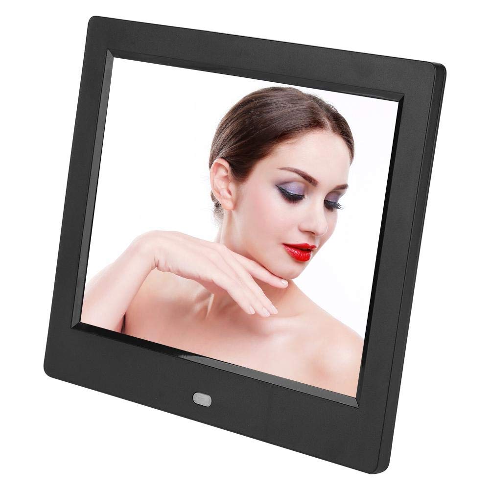 8-Inch Digital Photo Frame & Alarm Clock with 4:3 HD Display - Multi-Angle Standalone Desktop Electronic Watch for Elderly (UK Plug, White) - Perfect for Home Office, Bedside Table & Gift Giving