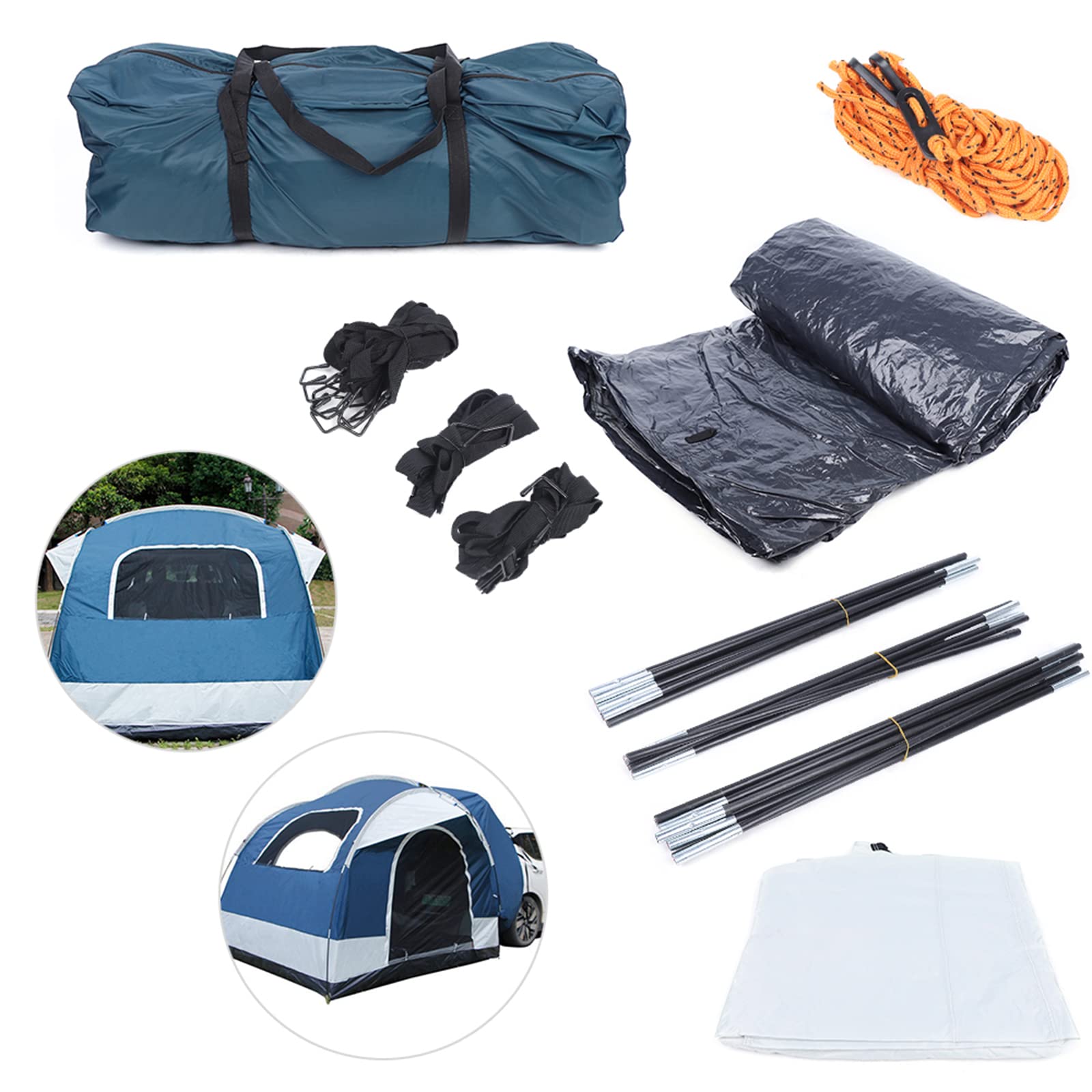 TBVECHI 4-Person Camping Tent - Waterproof, Windproof All-Season Cabin Tent with 3 Doors & Screened Porch | Portable Double Layer Shelter for Hiking, Backpacking & Family Outdoor Adventures