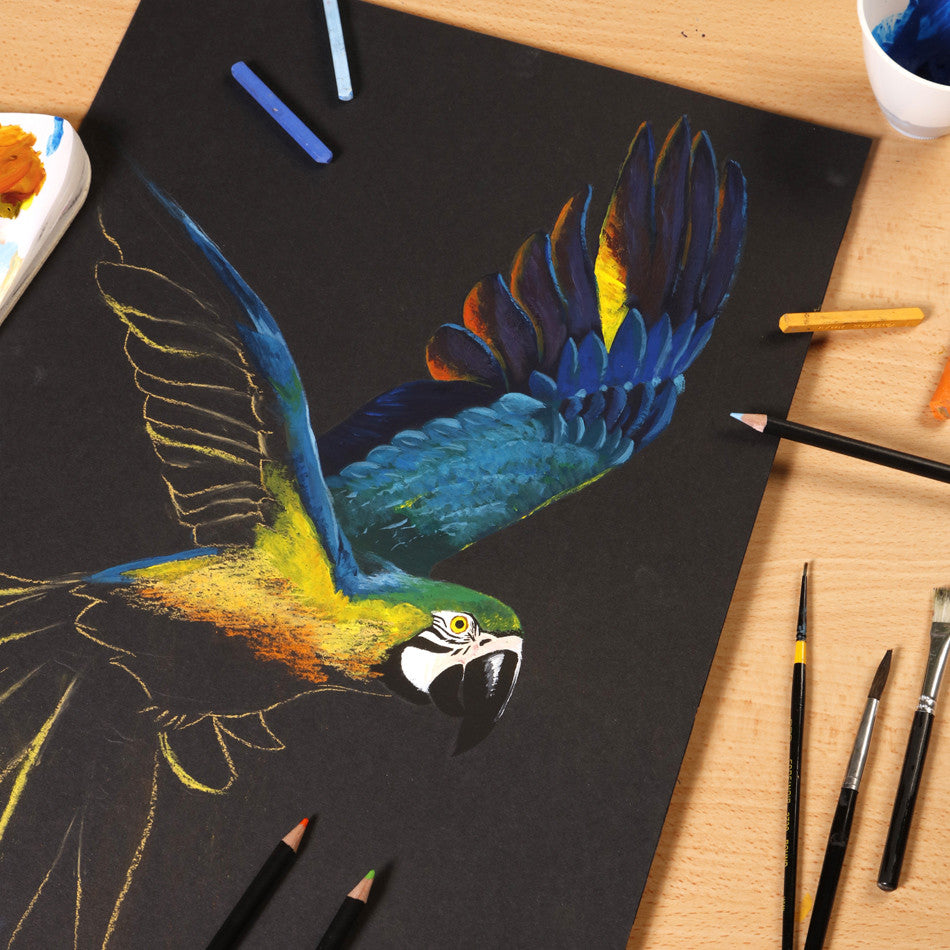 Clairefontaine A2 Black Painting Pad - Premium Watercolor Paper for Artists, Sketching & Calligraphy - Perfect for Studio, Classroom & Outdoor Art Projects