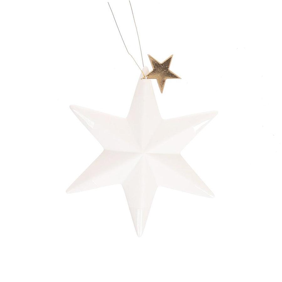 NANKAI TSUSHO Christmas Porcelain Star Ornament 10cm Gold - Perfect for Holiday Tree Decor, Gift Giving & Festive Home Decoration (40g)