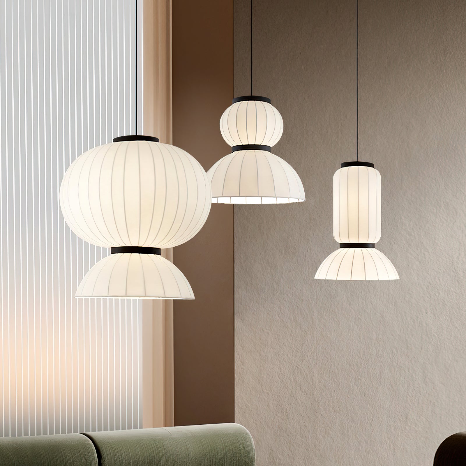 Luxury Mulberry Silk Agatha Pendant Light - Handmade Silk Chandelier for Dining Room, Bedroom & Living Room Decor | Elegant Boho Home Lighting Fixture