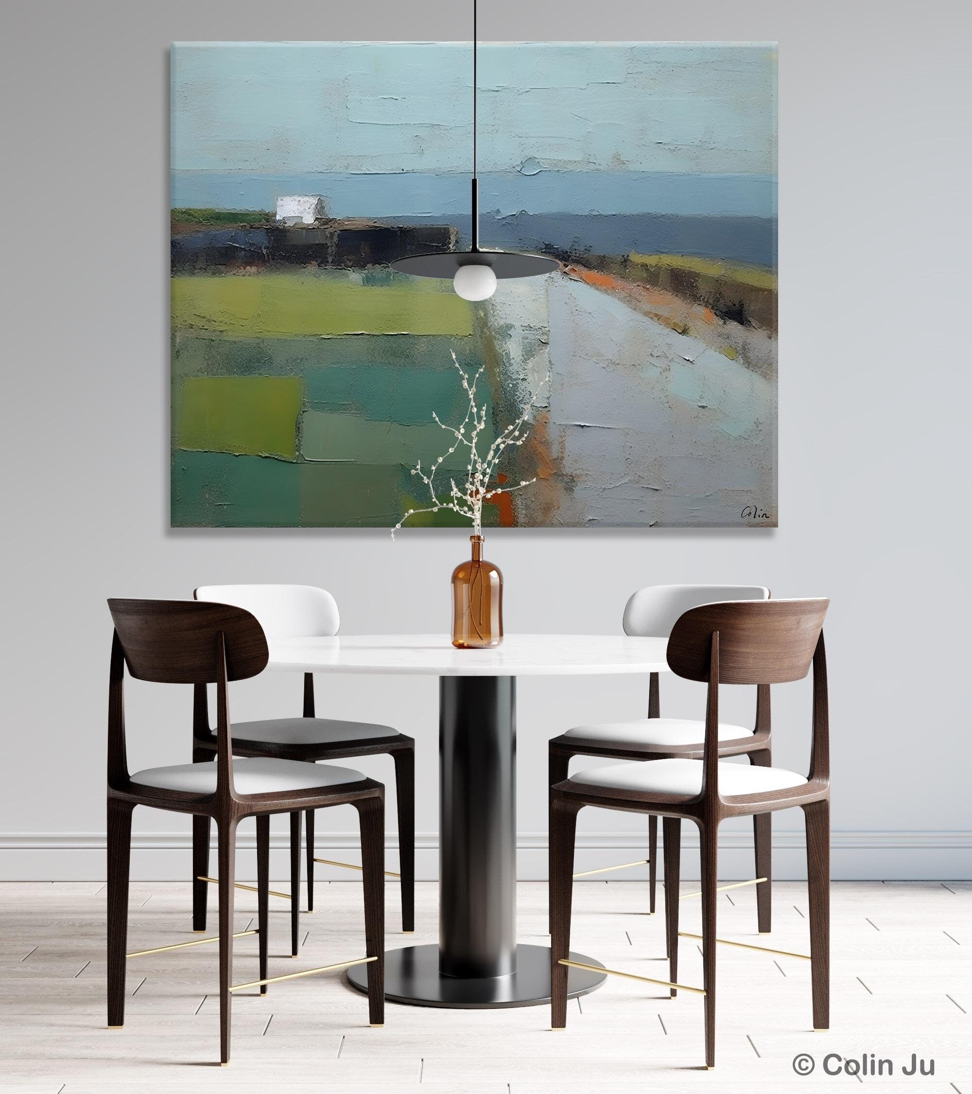 Extra Large Heavy Texture Canvas Art - Abstract Landscape Paintings for Living Room Wall Decor | Original Modern Wall Art for Home & Office Interior Design