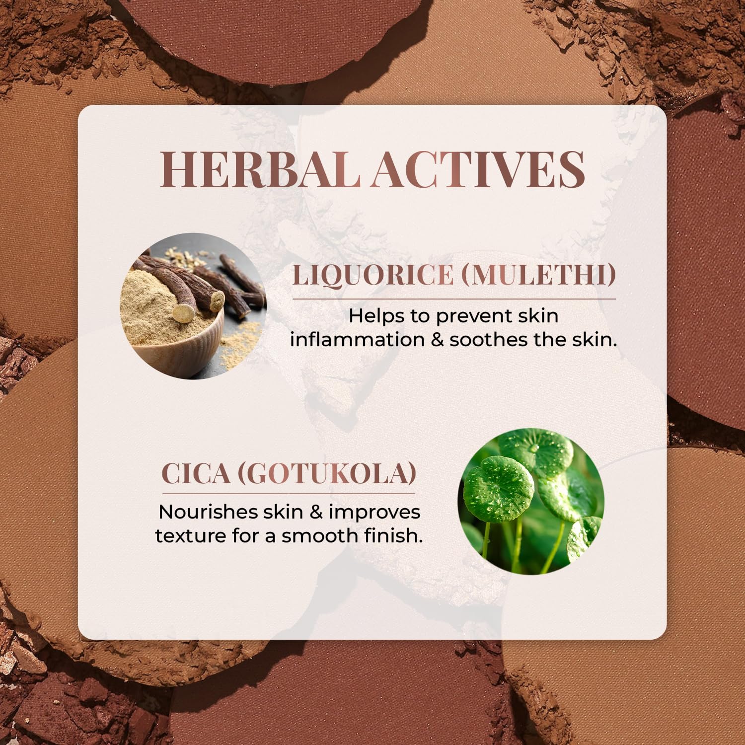 Just Herbs Nourishing Pressed Bronzer with Liquorice & Cica - 3.5g Honey Shade | Face Contouring & Highlighting Makeup | Perfect for Daily Wear & Special Occasions