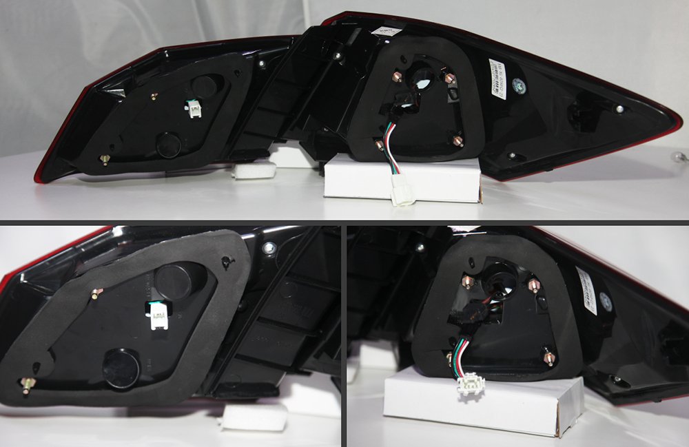 2013-2015 Honda Accord LED Tail Lights - Red & Black Smoke Style - High Performance Rear Brake Lights for Night Driving & Enhanced Safety