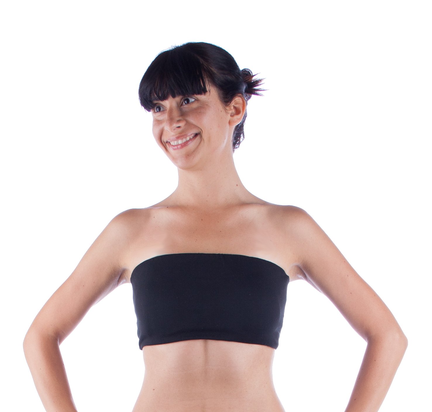 Black Strapless Yoga Sports Bra Bandeau - Seamless Workout Top for Women - Perfect for Yoga, Gym & Running