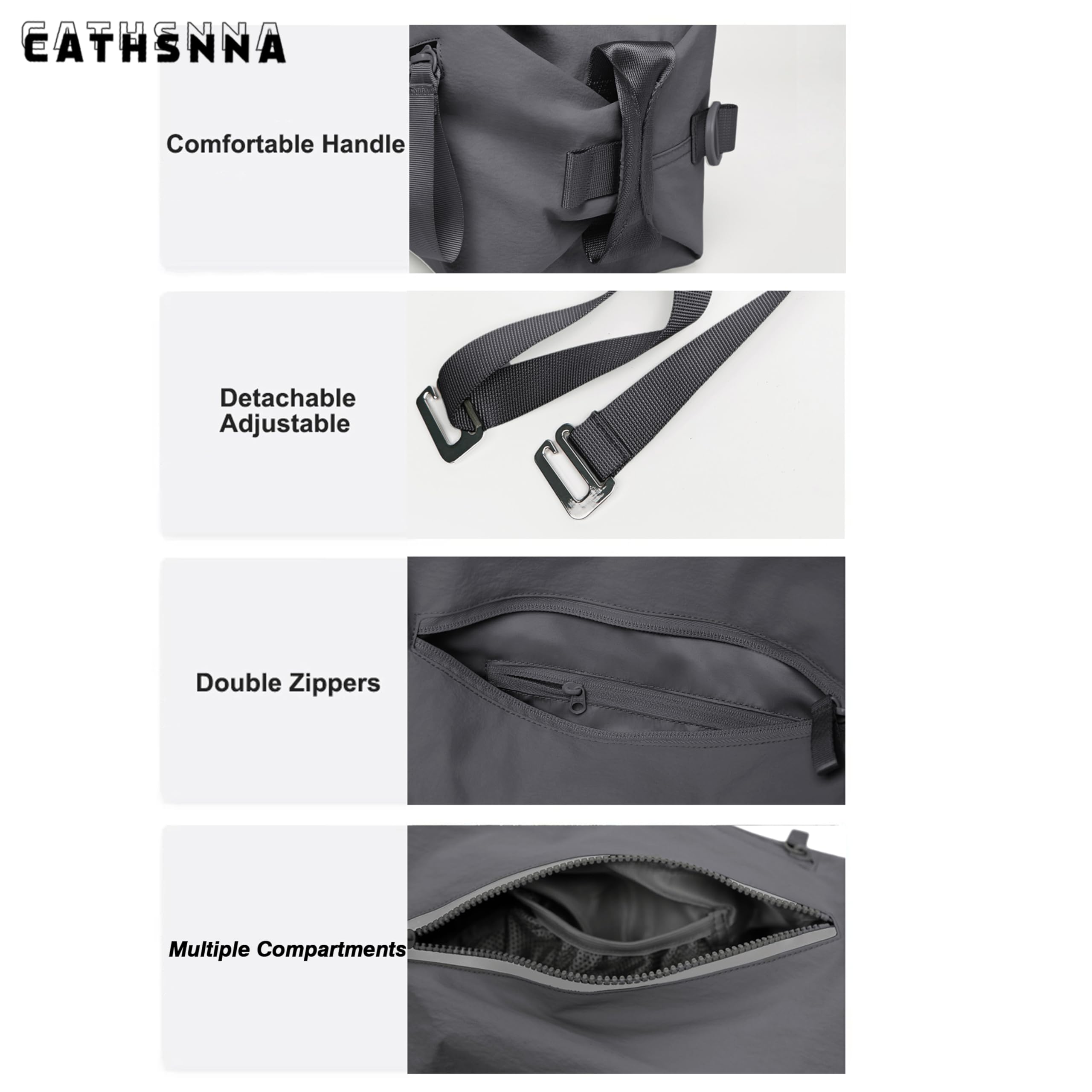Lightweight Crossbody Gym Bag for Women & Men - 3-in-1 Sports Duffel with Yoga Mat Holder - Perfect for Workout, Fitness, Travel & Everyday Use | Water-Resistant & Multi-Pocket Design