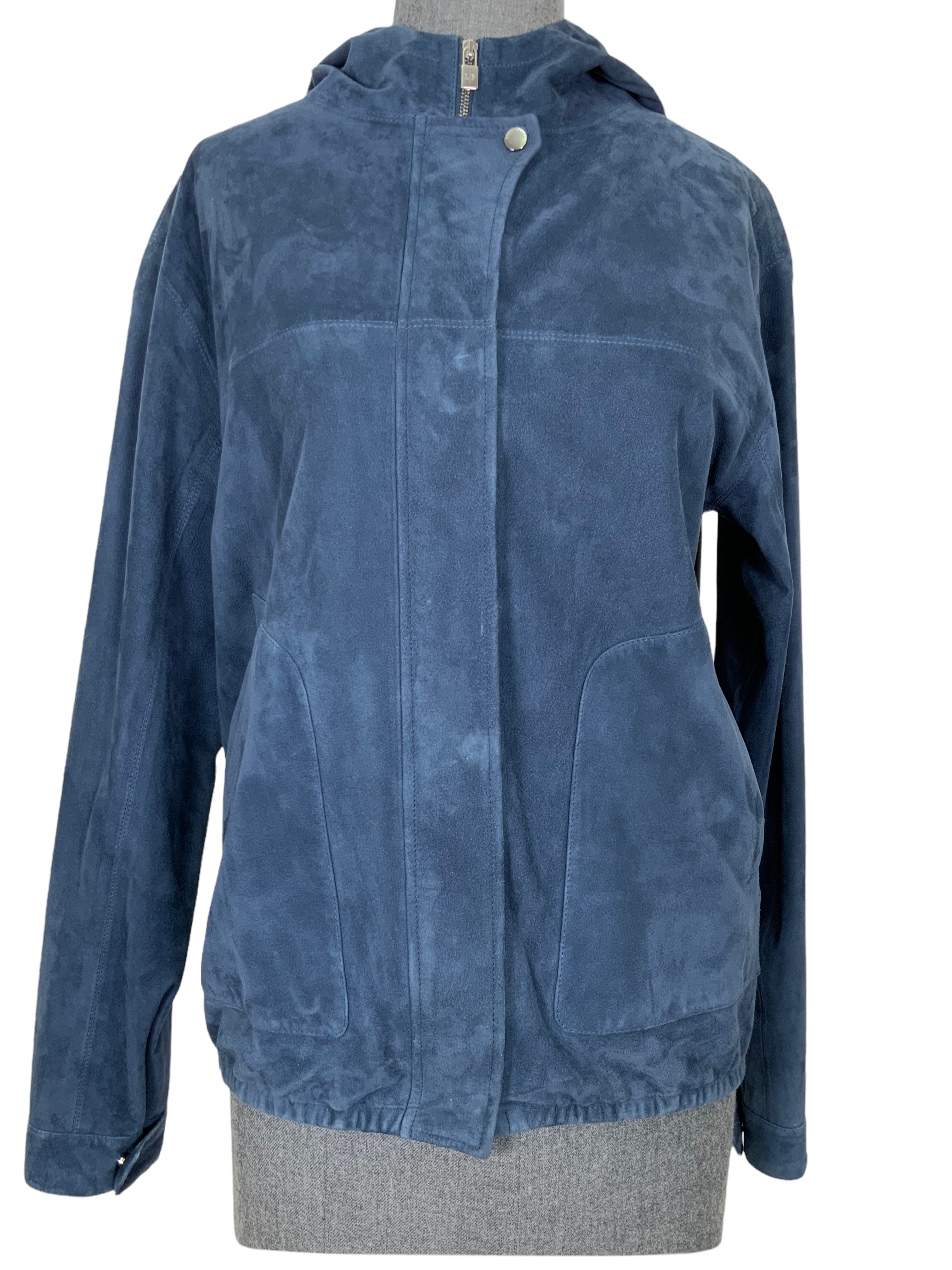 Loro Piana Goatskin Suede Hooded Bomber Jacket for Men - Size M | Premium Soft Leather Outerwear for Casual & Business Wear