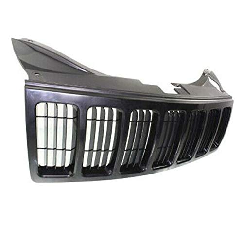 Black Front Grille Assembly Compatible with 2008-2010 Jeep Grand Cherokee - Replacement Shell Insert for Enhanced Style & Protection | Perfect for Off-Roading & Custom Car Upgrades