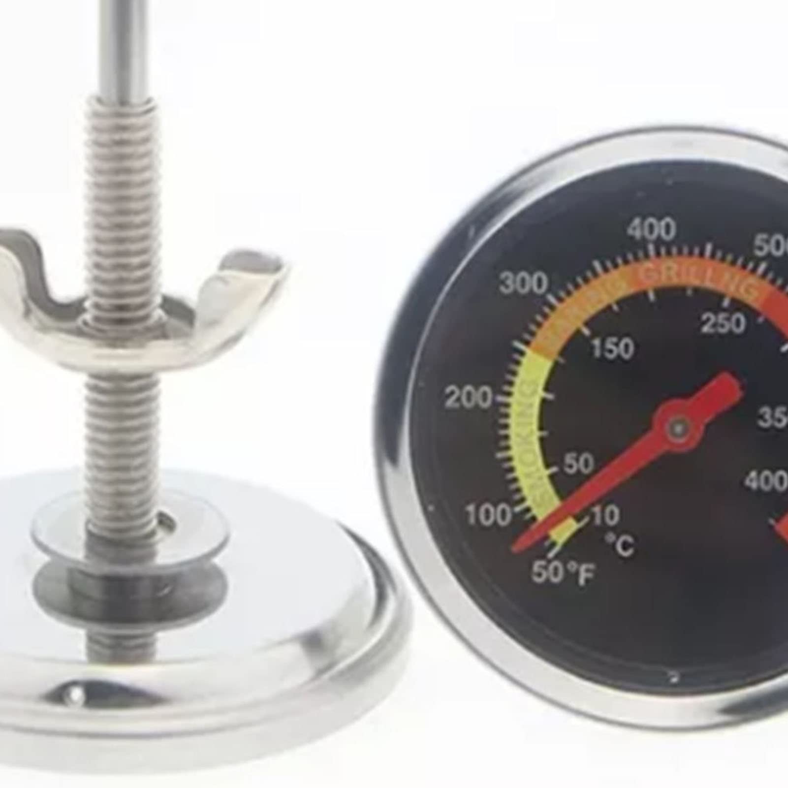 Professional Bimetal Grill Thermometer 50-400°C - Heavy Duty Metal Oven Thermometer for BBQ, Smoker, Baking & Roasting - Accurate Temperature Gauge for Kitchen, Camping & Outdoor Cooking