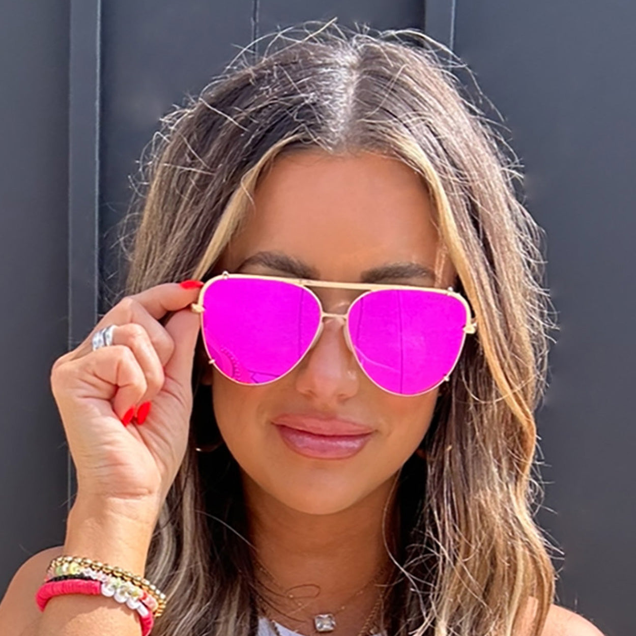 Cristina Tangle-Free Mirrored Pink Aviator Sunglasses for Women - UV Protection, Lightweight & Stylish for Driving, Beach, and Outdoor Activities