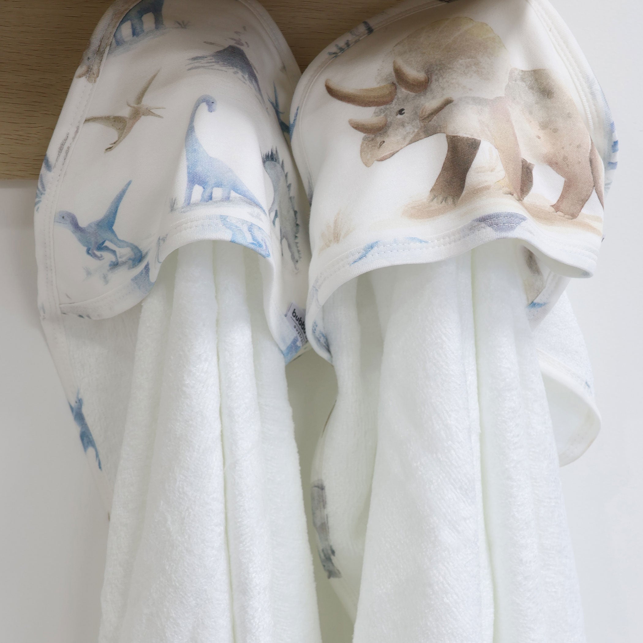 Jurassic Bamboo 2-Pack Hooded Towels for Kids - Soft & Absorbent Baby Bath Towels with Dinosaur Design - Perfect for Bath Time, Swimming & Beach Outings