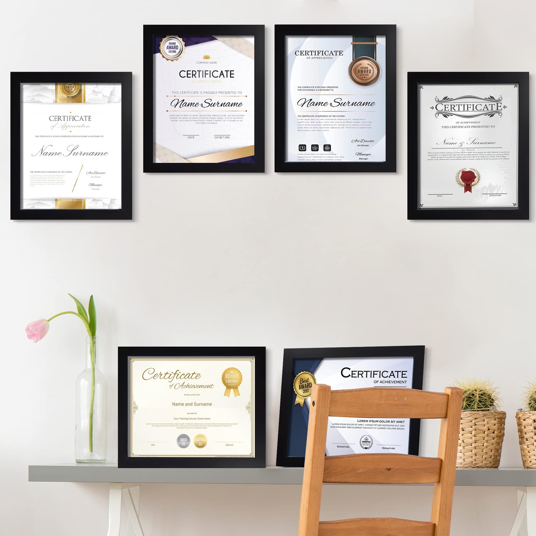 8.5 x 11 Black Picture Frame - Tabletop or Wall Mount Photo Display for Home, Office & Gifts (1 Pack) | Perfect for Family Photos, Graduation Pictures & Wall Decor