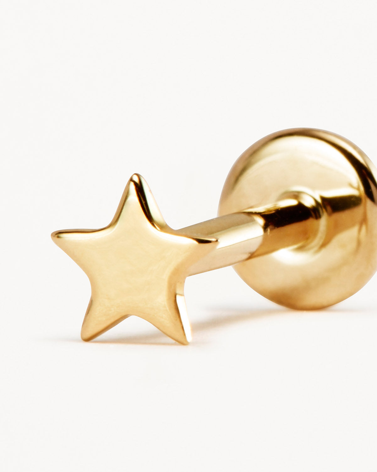 14K Solid Gold Stellar Cartilage Flatback Earrings for Women - Minimalist Cartilage Piercing Jewelry - Perfect for Helix, Tragus, and Conch Piercings - Hypoallergenic & Tarnish-Free