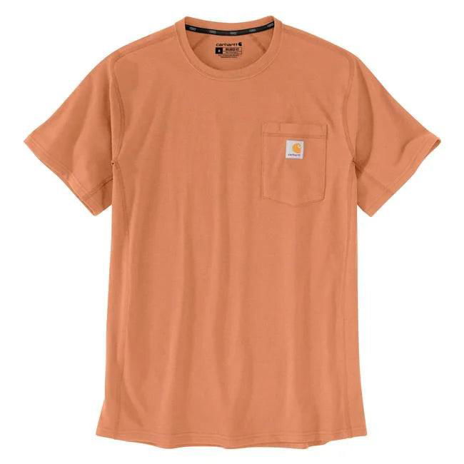 Carhartt Force® Relaxed Fit Midweight Short Sleeve Pocket T-Shirt for Men - Dusty Orange | Durable Work Shirt for Construction, Outdoor & Casual Wear