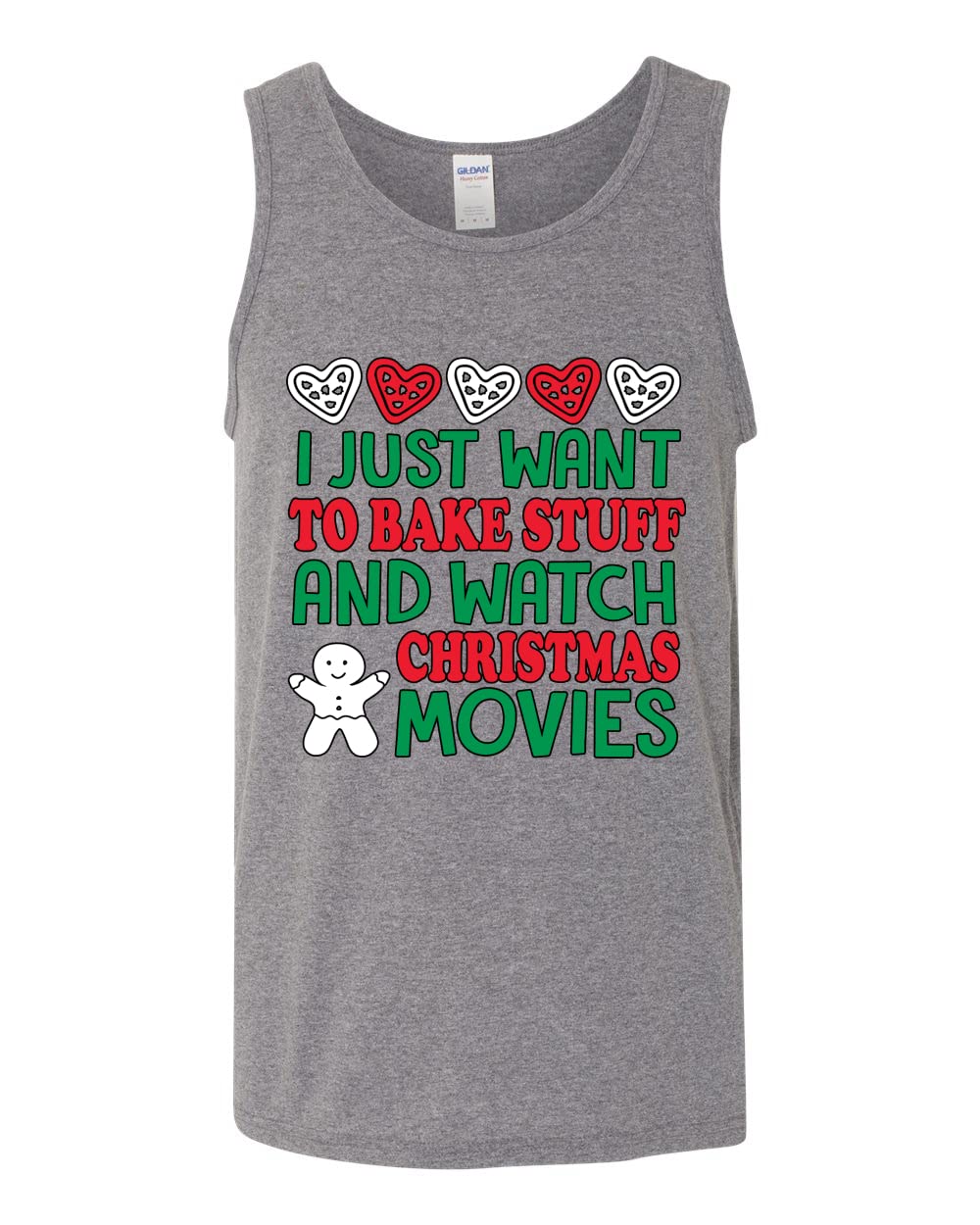 Funny Christmas Baking Graphic Tank Top for Men - Perfect for Holiday Baking & Watching Christmas Movies