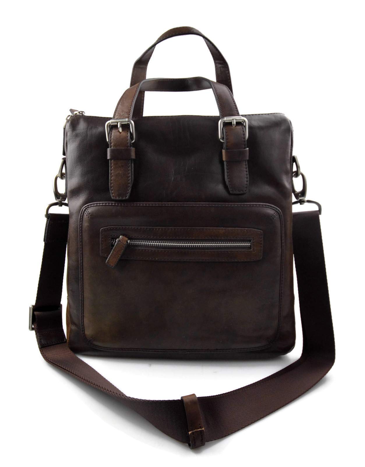 Italian Leather Messenger Bag for Men & Women - Professional Crossbody Laptop Briefcase for iPad, Notebook - Perfect for Office, Travel & Business Use
