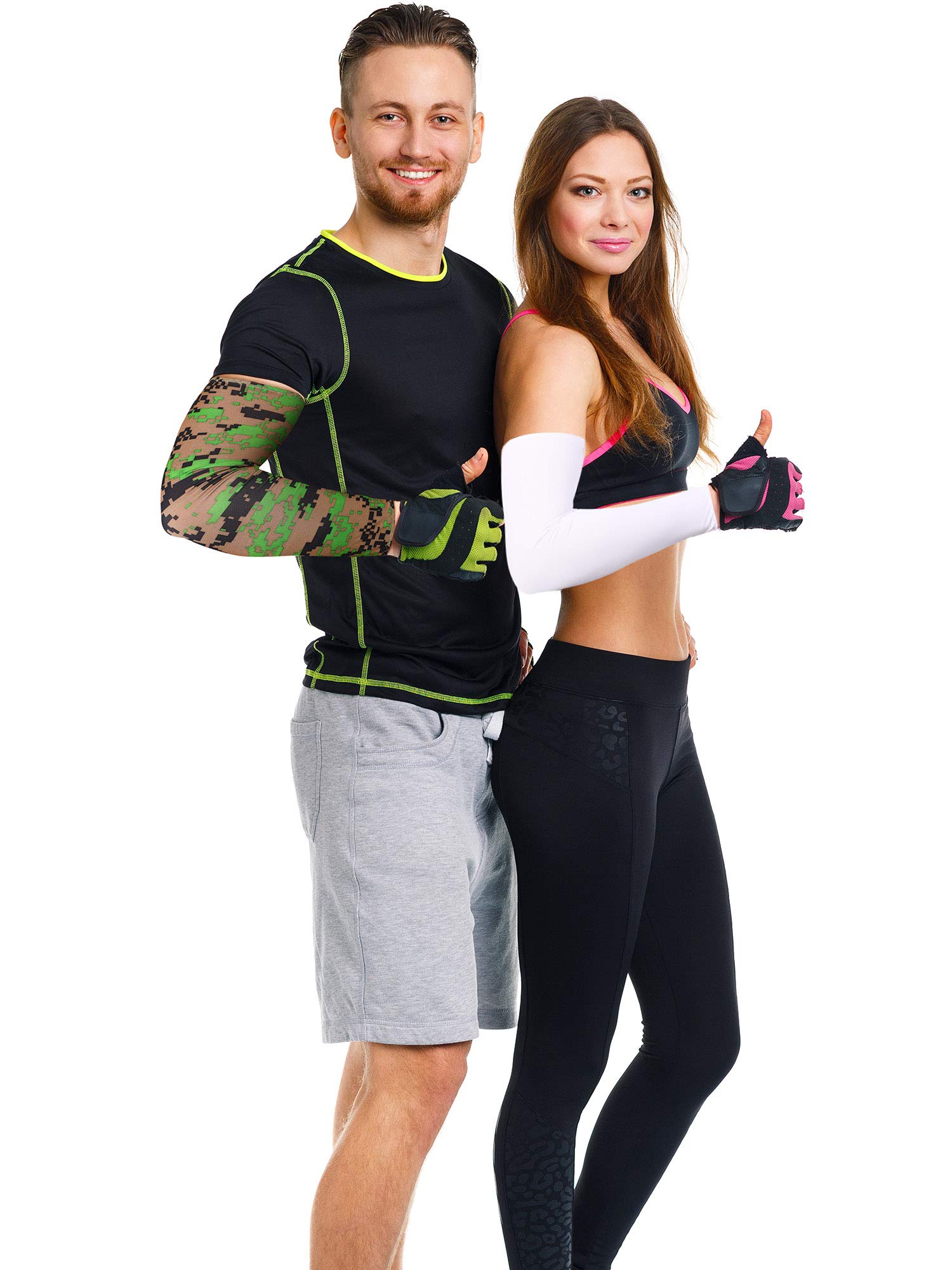 8 Pairs UV Protection Arm Sleeves for Men & Women - Cooling Sun Sleeves with Tattoo Cover Up | Perfect for Outdoor Sports, Running, Cycling & Sun Protection