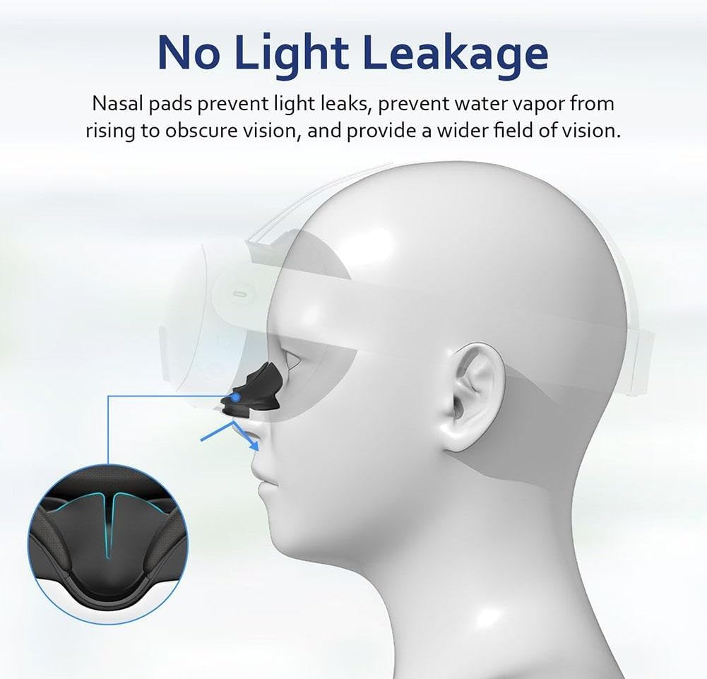 1pc Black Silicone Nose Pad for Quest 3 VR Headset - Anti-Leakage Protective Cushion, Blackout Cover & Comfortable Silicone VR Accessories for Oculus Quest 3 Standalone Virtual Reality Headsets - Perfect for Gaming, Movies & Extended VR Sessions