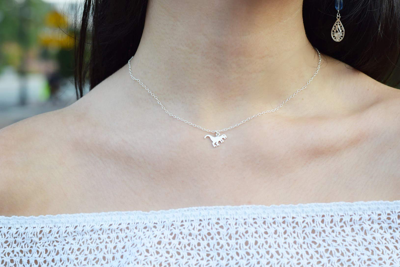 Tyrannosaurus Rex Dinosaur Charm Necklace - Sterling Silver Jewelry for Women & Men | Perfect Gift for Dinosaur Lovers, Birthday, Anniversary & Everyday Wear
