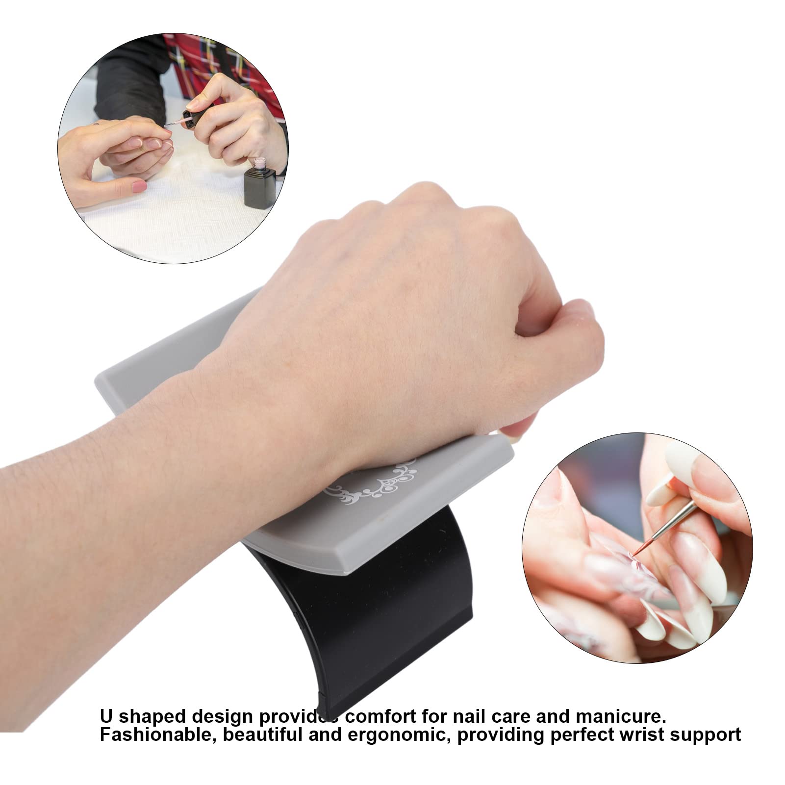 Premium U-Shaped Silicone Nail Arm Rest Cushion - Soft Hand Pillow Holder for Manicures & Nail Art - Perfect for Salon, Home Spa & Professional Nail Technicians