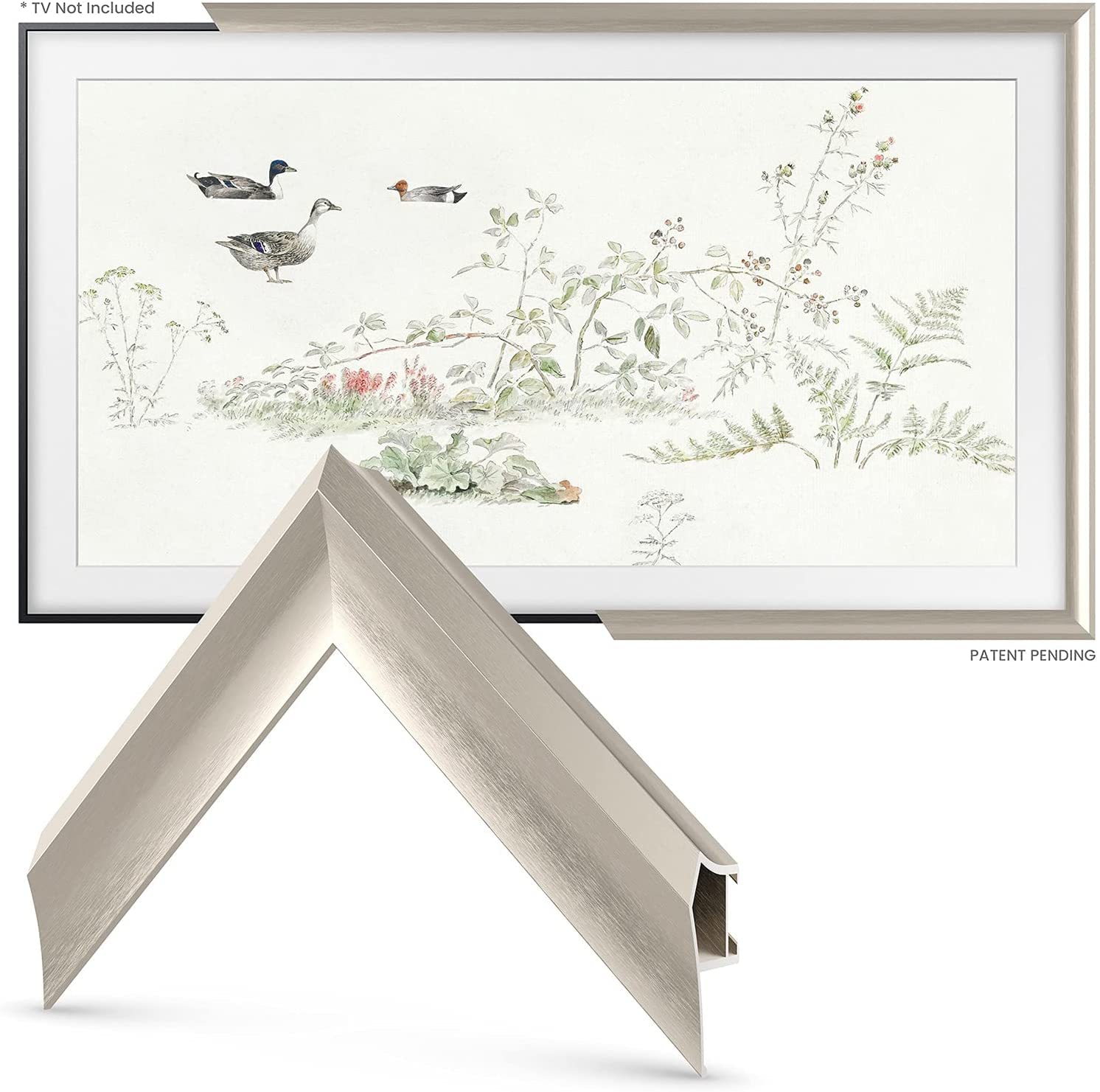 Decorative TV Frames Alloy Prismatic - German Silver Bezel Compatible with Samsung The Frame TV (3
