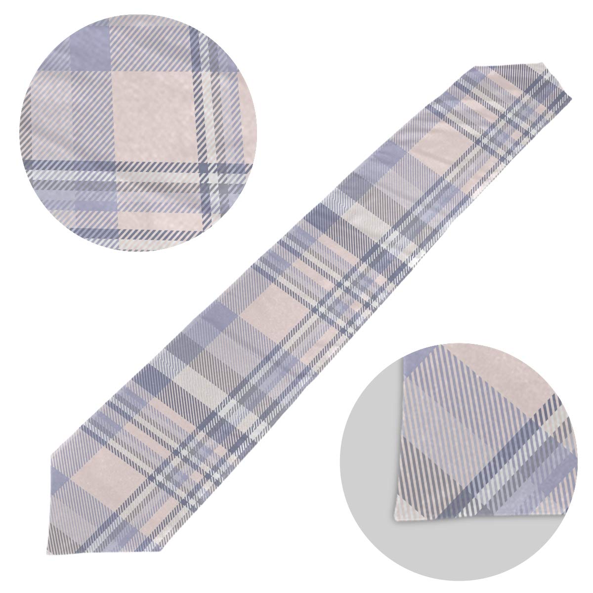 Vikko Purple Checkered Plaid Table Runner - 13x90 Inch Polyester Decorative Tablecloth for Dining Room, Coffee Table, Kitchen - Perfect for Family Dinners, Indoor/Outdoor Parties, Weddings & Holiday Decor