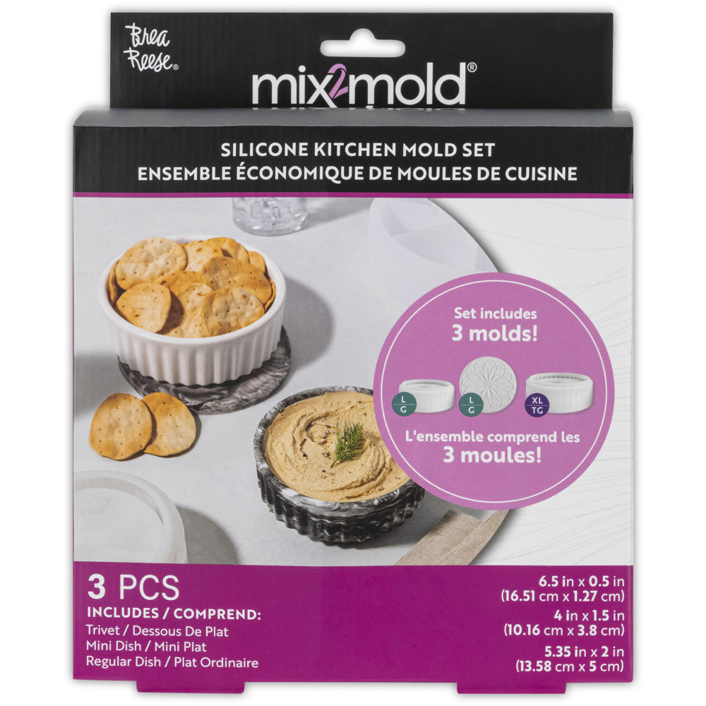 Brea Reese Mix2Mold Silicone Baking Molds Set - 3 Piece Colorful Kitchen Tools for Cake, Chocolate, Ice Cube & Candy Making - Perfect for DIY Desserts and Party Treats