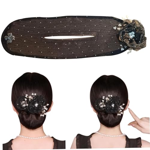 Floral Hair Bun Maker with Hand Embroidered Flowers - Mesh Hair Styler for Women & Girls | Perfect for Weddings, Parties & Everyday Elegant Hairstyles