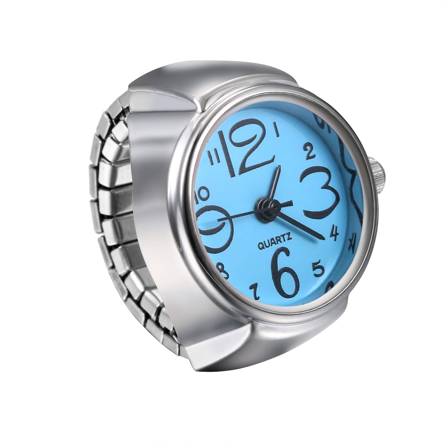 Stylish Unisex Elastic Finger Ring Watch - Round Quartz Timepiece for Men & Women - Perfect for Casual Wear, Parties, and Unique Fashion Accessories
