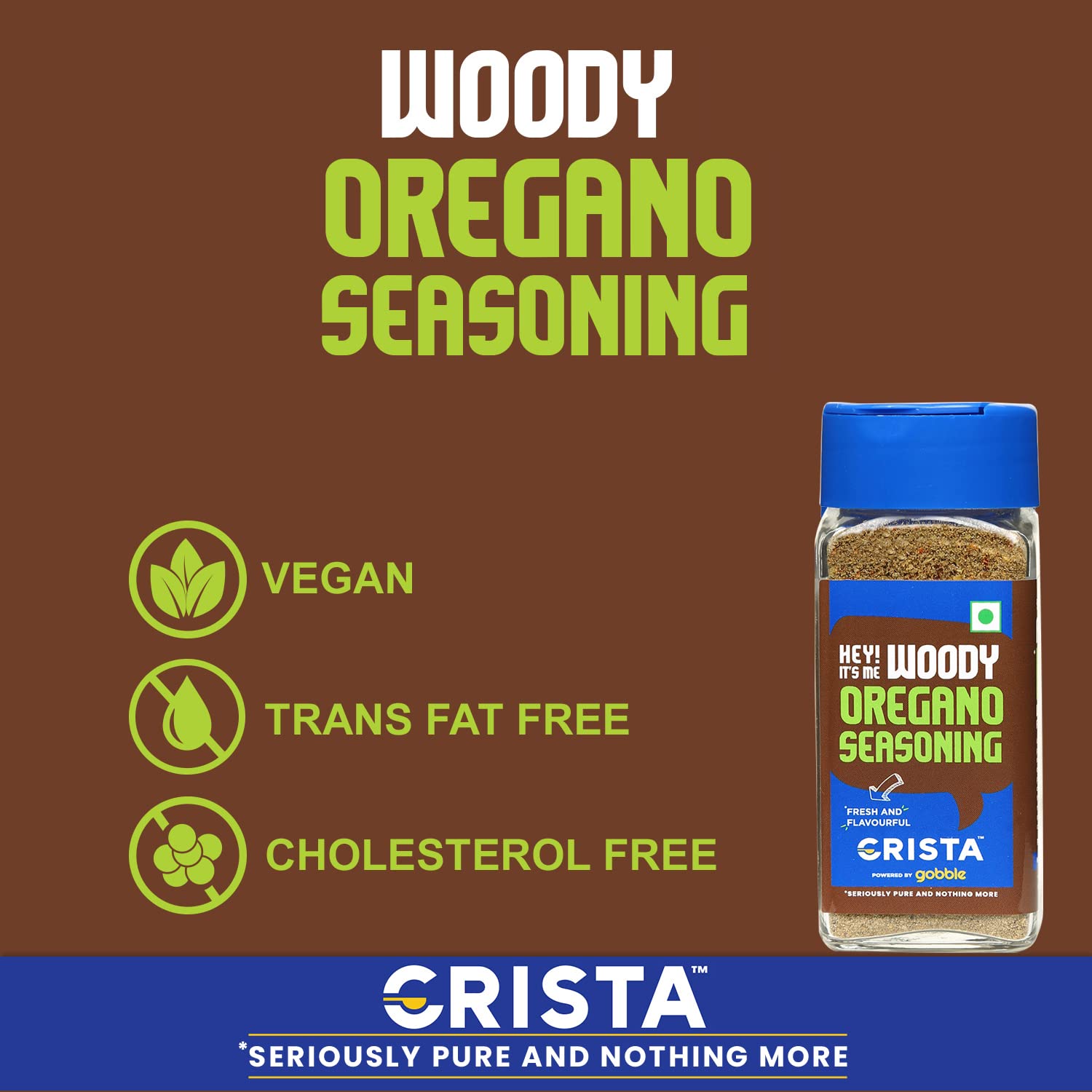 CRISTA Woody Oregano Seasoning - Premium Organic Spice Blend for Cooking, Vegan & Gluten-Free (50g) | Perfect for Pizza, Pasta, Salads & Mediterranean Dishes