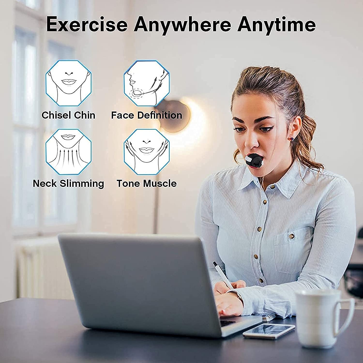 Ostin Jaw Exerciser - Chewable Jawline Workout Ball for Men & Women | Double Chin Reducer, Facial Toner & Stress Reliever | Improve Jaw Definition & Slim Face | Perfect for Home, Office & Gym Use