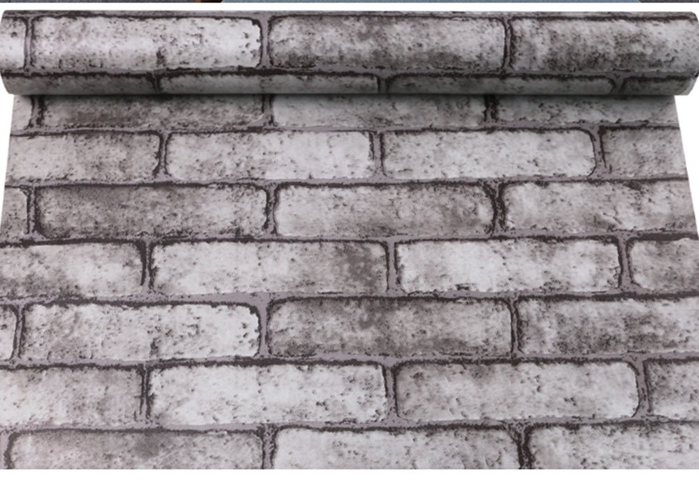 Self-Adhesive Shelf Liner 17.8x78 Inches - Grey Brick Pattern for Drawers & Walls