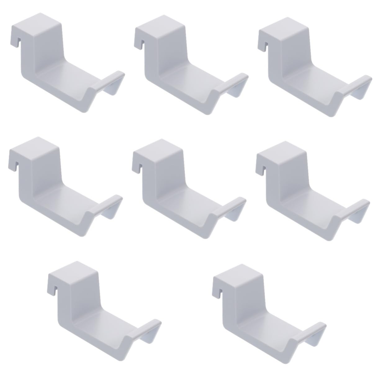 8-Pack Plastic Headphone Hanger Stand - Universal Headset Hook Holder for Desk, Wall Mount Earphone Organizer - Perfect for Office, Gaming Setup & Home Organization