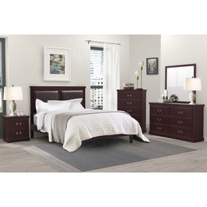Cherry Wood 2 Drawer Night Stand with Satin Nickel Handles - Bedside Table for Bedroom, Living Room & Office - Modern Storage Cabinet for Home Decor