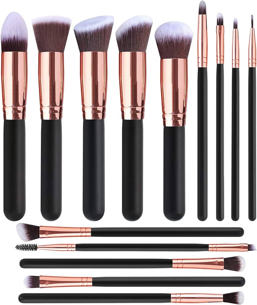 Premium Rose Gold Makeup Brush Set - Soft Synthetic Bristles for Flawless Foundation, Blush & Eyeshadow Application | Perfect for Professional Makeup Artists & Home Beauty Routines