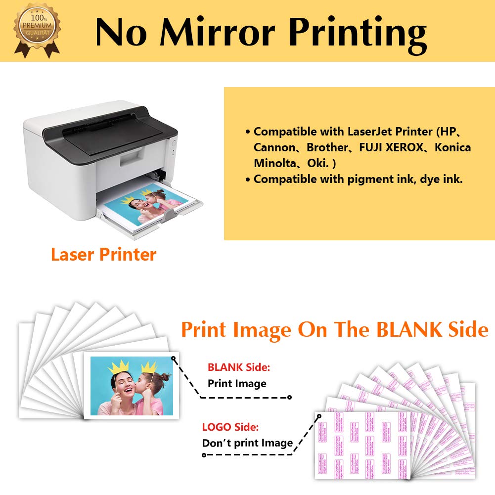 TransOurDream White Water Slide Decal Paper for Laser Printer - 5 A4 Sheets, Printable Waterslide Transfer Paper for DIY Tumblers, Mugs & Glasses - Perfect for Custom Drinkware, Crafts & Personalized Gifts