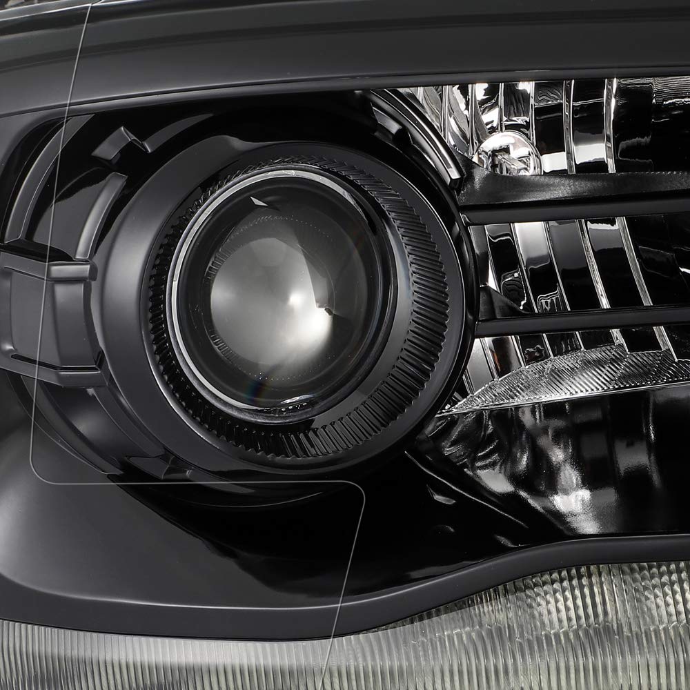 Modifystreet Full Gloss Black with Smoke DRL Headlights Replacement Kit for 2013-2018 Ram 1500/2500/3500 - Upgrade Factory Projector Headlights for Enhanced Night Driving & Off-Road Visibility