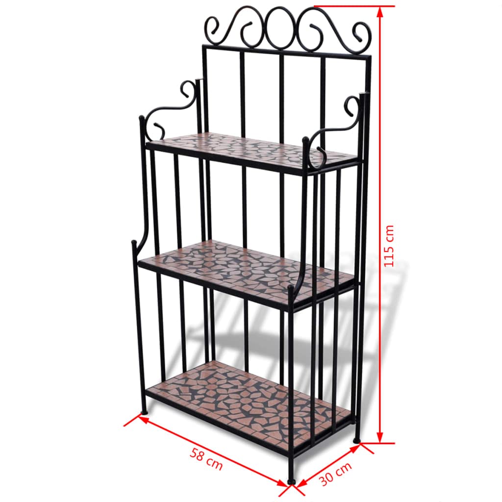 SKM Terracotta Mosaic Plant Stand - Decorative Flower Pot Holder for Indoor & Outdoor Garden Decor | Perfect for Living Room, Patio, and Balcony