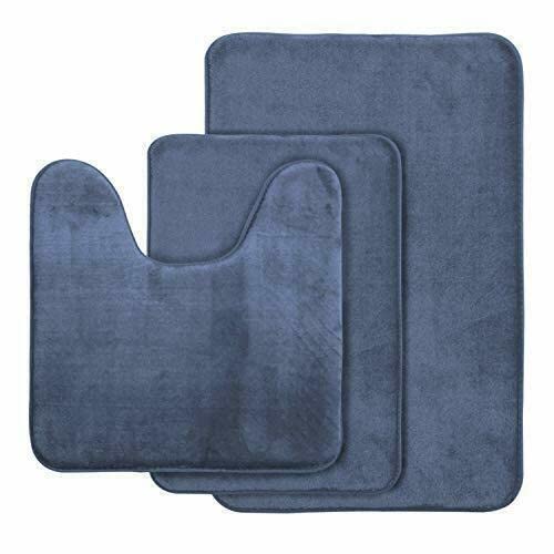 Non-Slip Bathroom Rug Set of 3 - Super Absorbent Soft Microfiber Bath Mats for Bathroom Floor - Anti-Skid Shower Mats for Bath, Tub & Vanity Area - Perfect for Wet Floors, Modern Home Decor & Spa-Like Comfort