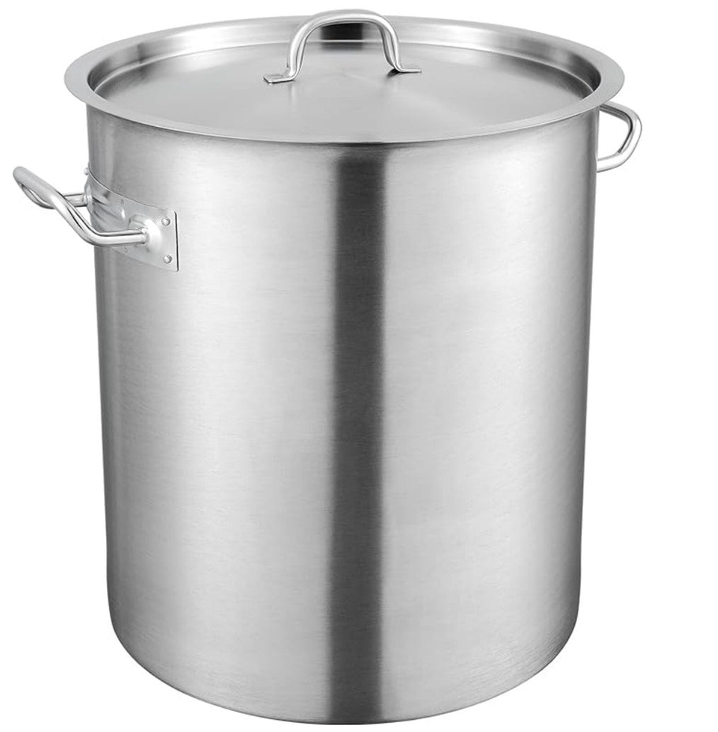 3-Piece Large Stainless Steel Stock Pot Set with Steamer - 60, 80 & 100 Quart Tamalera Pots for Tamales, Soups & Bulk Cooking - Perfect for Restaurants, Catering & Family Gatherings