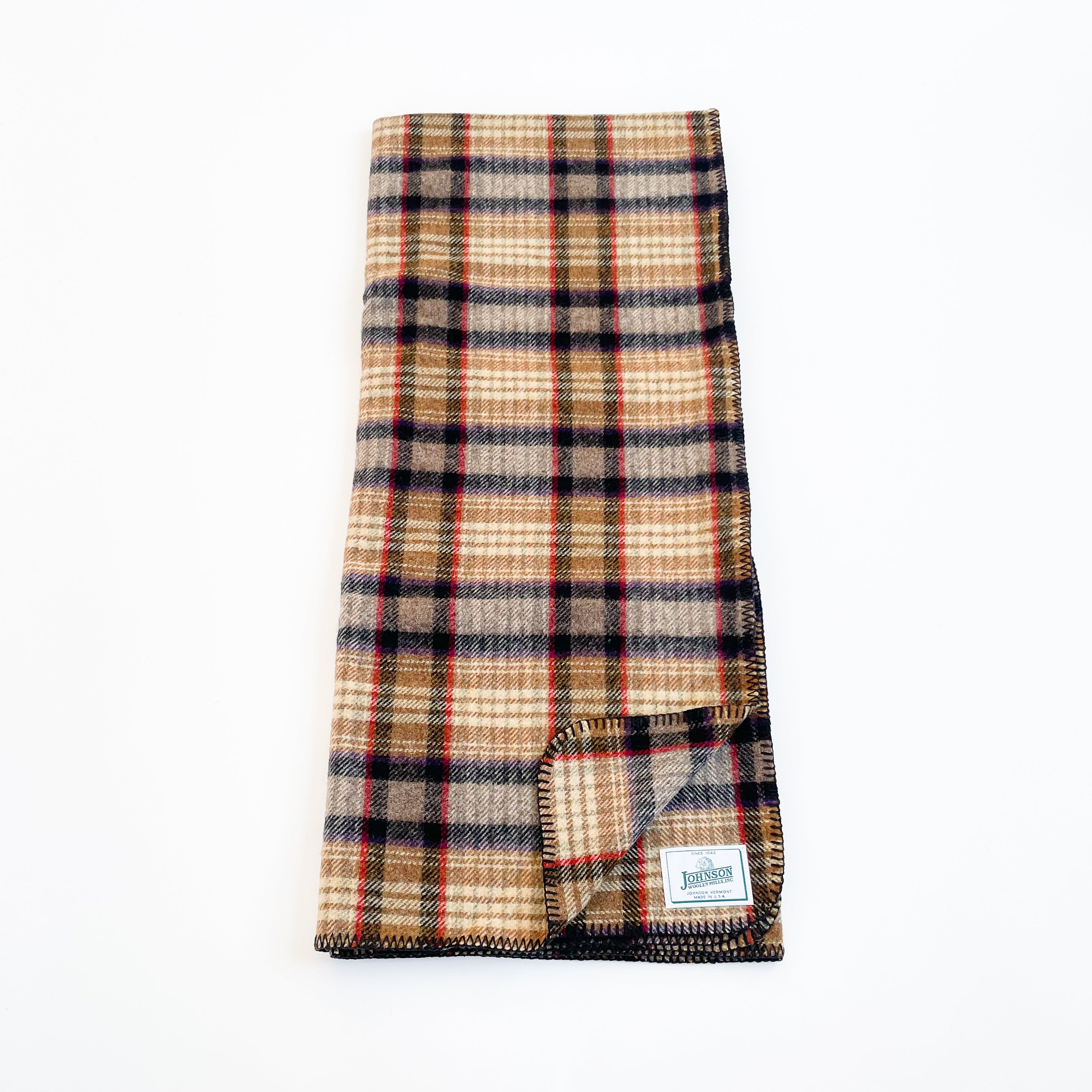 Premium Norris Wool Throw Blanket - Soft & Warm Gold Black Red Plaid Design for Cozy Winter Nights, Sofa Decor & Gift Giving