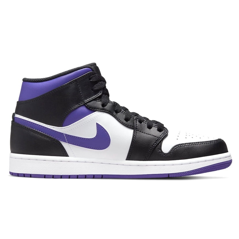 Air Jordan 1 Mid Sneakers - Iris White, Black & Purple Basketball Shoes for Men & Women | Perfect for Streetwear, Casual Outfits & Sports Performance