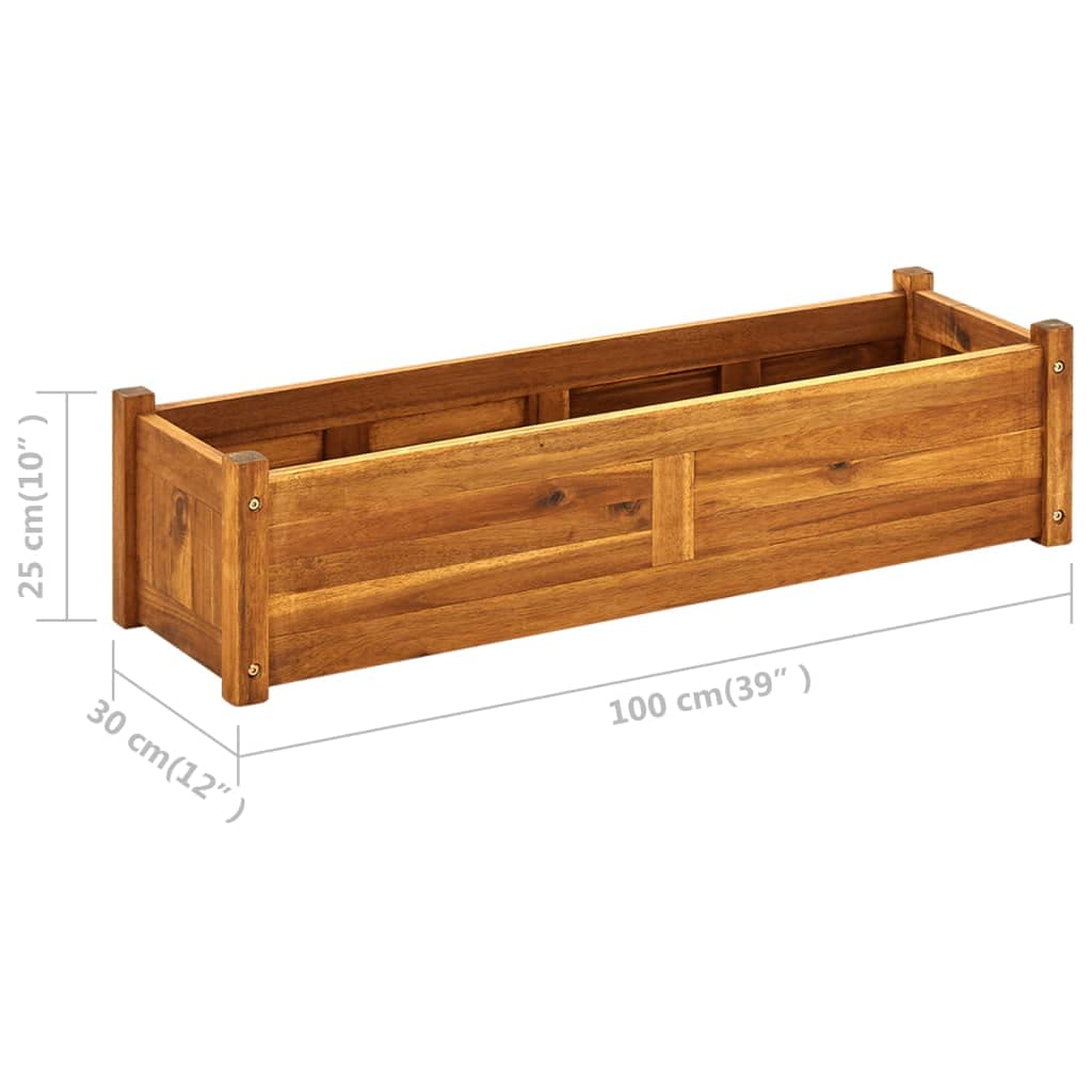 Acacia Wood Raised Garden Bed - 39.4